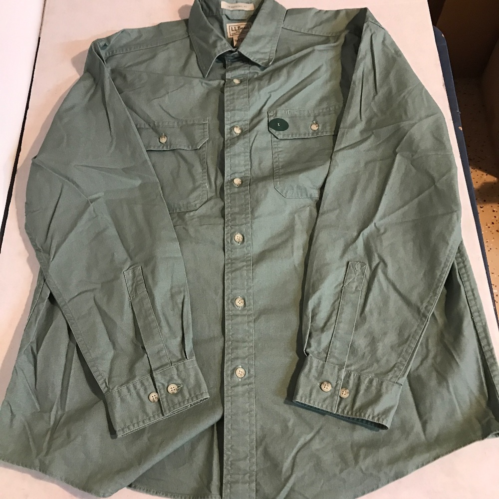 LL BEAN SIZE L MEN'S GREEN SHIRT NEW